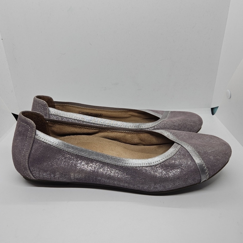 Vionic purple shimmer Caroll ballet flats size 10